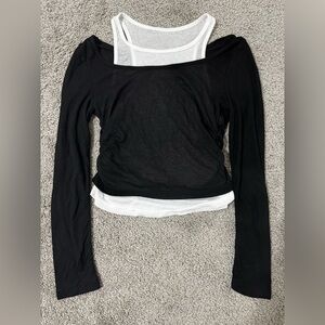Black and White Layered Women's Top